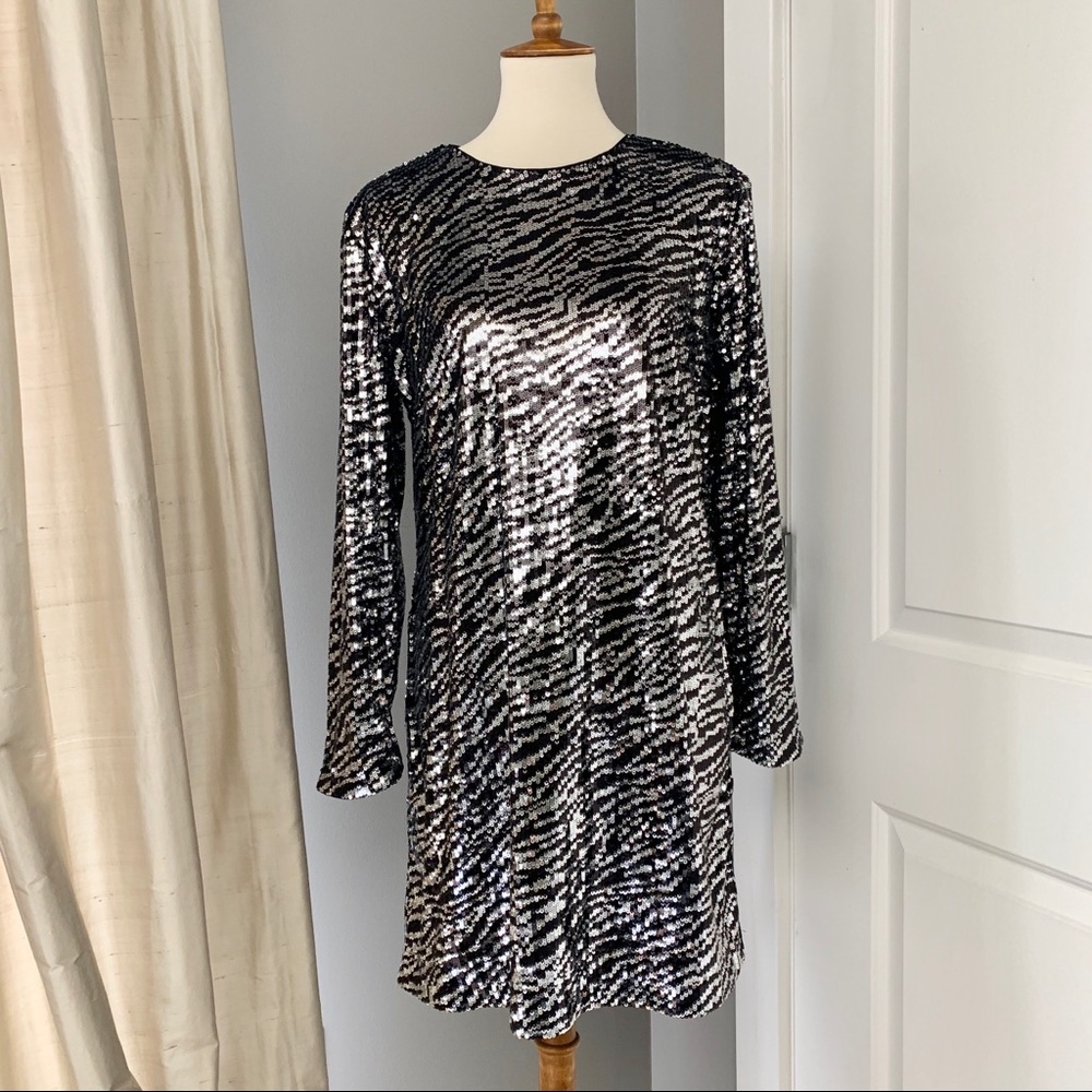 H&M black and silver sequin dress
